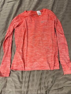 Nike Long Sleeve Heathered Orange Performance Top